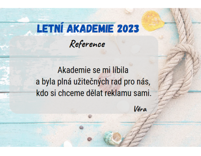 reference na letní akademii